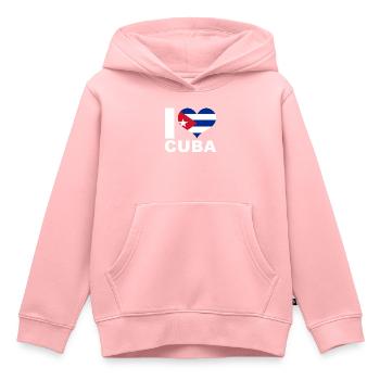 Ich liebe Kuba Herz Flagge Kuba - Kinder Premium Organic Hoodie - Rosa - Vorne - AI Model Kid Female (0cm)