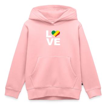 J’aime le drapeau du cœur du Congo Congo - Sweat Premium à capuche enfant bio - rose - Devant - AI Model Kid Female (0cm)