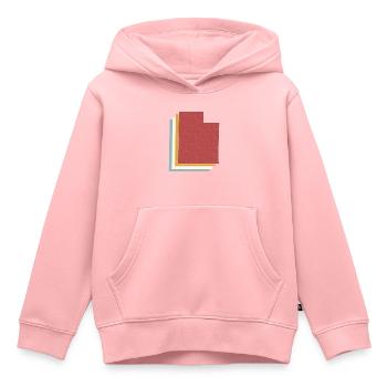 État des États-Unis - Carte vintage Utah - Sweat Premium à capuche enfant bio - rose - Devant - AI Model Kid Female (0cm)