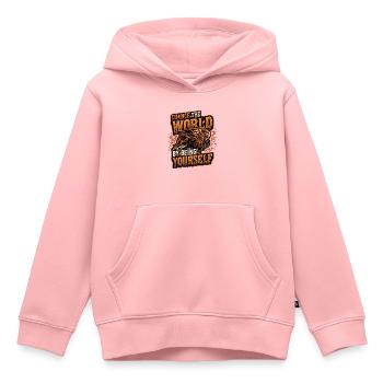 Change the World By Changing Yourself - Kids Premium Organic Hoodie - rose - Front - AI Model Kid Female (0cm)