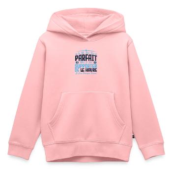 je ne suis pas parfait, supporteur de Le Havre. - Sweat Premium à capuche enfant bio - rose - Devant - AI Model Kid Female (0cm)