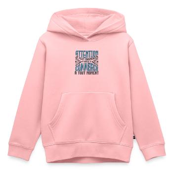 Avertissement, Commerce à tout moment. - Sweat Premium à capuche enfant bio - rose - Devant - AI Model Kid Female (0cm)