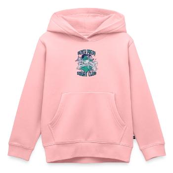 Bench Press Training Strength Training Gym M - Sweat Premium à capuche enfant bio - rose - Devant - AI Model Kid Female (0cm)