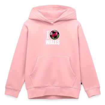 Pays de Galles de football - Sweat Premium à capuche enfant bio - rose - Devant - AI Model Kid Female (0cm)