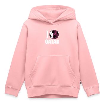 Qatar Football - Sweat Premium à capuche enfant bio - rose - Devant - AI Model Kid Female (0cm)