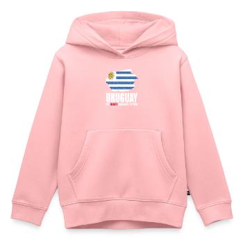 Uruguay Flag - Kids Premium Organic Hoodie - rose - Front - AI Model Kid Female (0cm)