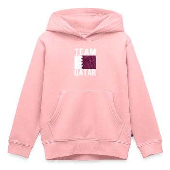 Katar Fahne - Kinder Premium Organic Hoodie - Rosa - Vorne - AI Model Kid Female (0cm)