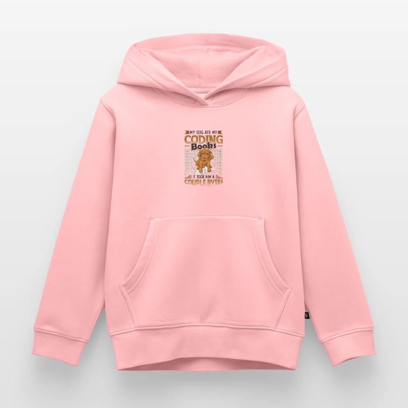 Dog Bytes Code Computer Joke Programming Kids Premium Organic Hoodie