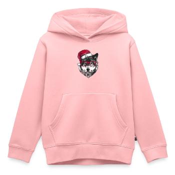 Grumpy Christmas Wolf - Kids Premium Organic Hoodie - rose - Front - AI Model Kid Female (0cm)