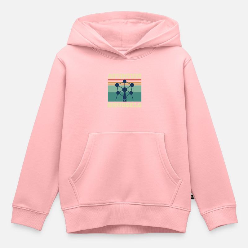 Bruxelles Atomium Heartbeat Atomic nucleus Science - Sweat Premium à capuche enfant bio - rose