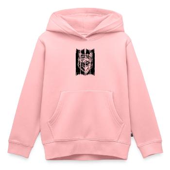 Alpaga Llama Tête Llama Farmer - Llamas Llama Alpa - Sweat Premium à capuche enfant bio - rose - Devant - AI Model Kid Female (0cm)