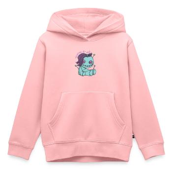 Poupée vaudou zombie en pensant à vous! Halloween- - Sweat Premium à capuche enfant bio - rose - Devant - AI Model Kid Female (0cm)
