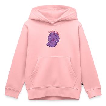 Lapins vaudou Est-ce que ça fait mal? Poupée vaudou Halloween - Sweat Premium à capuche enfant bio - rose - Devant - AI Model Kid Female (0cm)