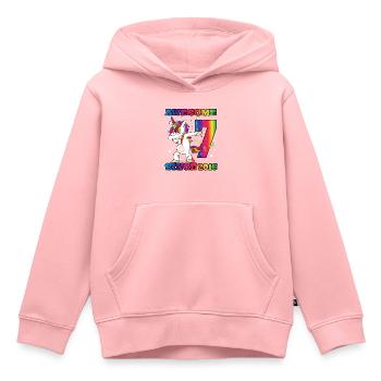 Awesome Since 2016 7. Geburtstag Dabbing Unicorn - Kinder Premium Organic Hoodie - Rosa - Vorne - AI Model Kid Female (0cm)