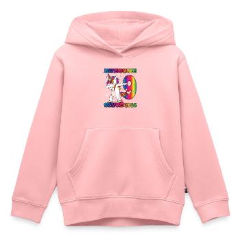Awesome Since 2014 9. Geburtstag Dabbing Unicorn - Kinder Premium Organic Hoodie - Rosa - Vorne - AI Model Kid Female (0cm)