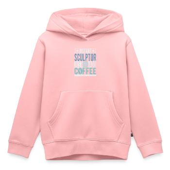 Dicton de café sculpteur - Sweat Premium à capuche enfant bio - rose - Devant - AI Model Kid Female (0cm)