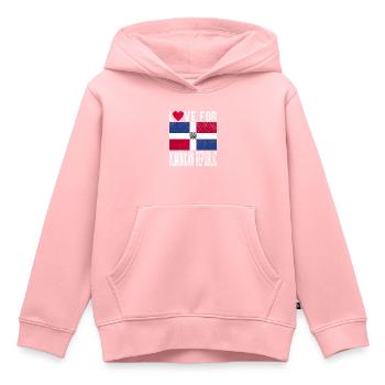 Dominikanische Republik Souvenir - Kinder Premium Organic Hoodie - Rosa - Vorne - AI Model Kid Female (0cm)