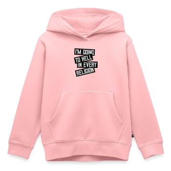 En allant en enfer - Sweat Premium à capuche enfant bio - rose - Devant - AI Model Kid Female (0cm)