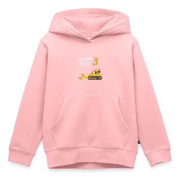 Ich bin jetzt 3 Bulldozer orange Motiv/Bagger baby - Kinder Premium Organic Hoodie - Rosa - Vorne - AI Model Kid Female (0cm)
