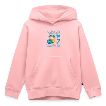 Kleine Schildmaid im Wachstum Geburtstag 7 Jahre - Kinder Premium Organic Hoodie - Rosa - Vorne - AI Model Kid Female (0cm)
