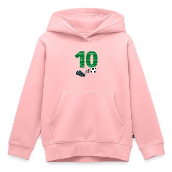 10e anniversaire de football - Sweat Premium à capuche enfant bio - rose - Devant - AI Model Kid Female (0cm)