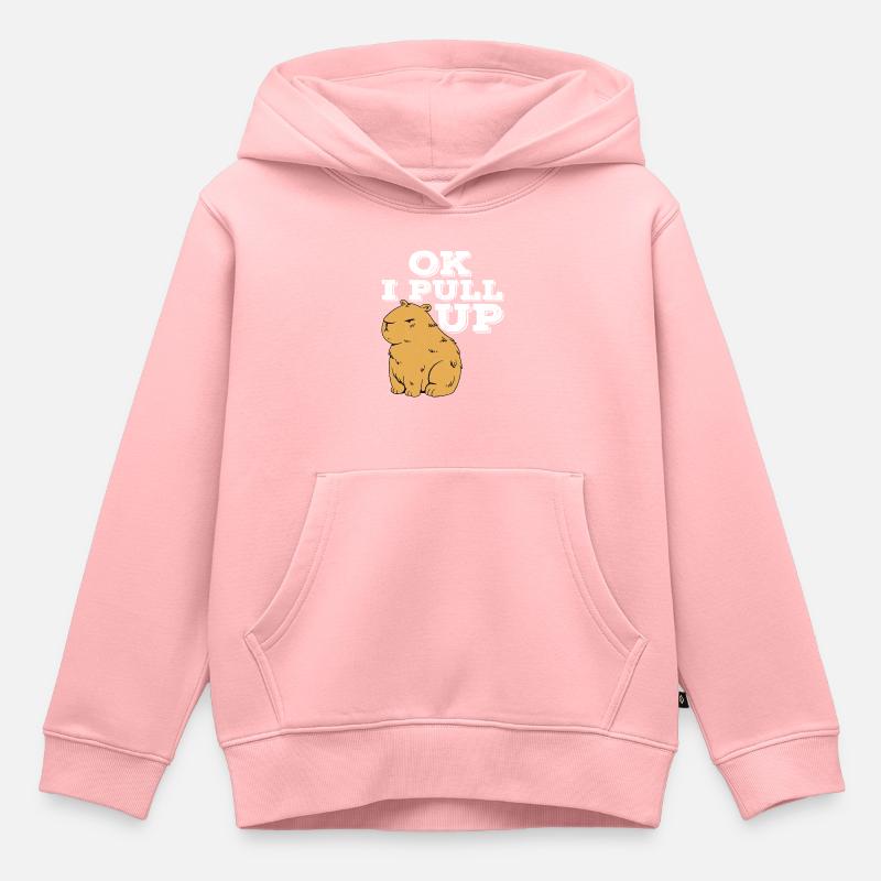 Ok je tire vers le haut - Sweat Premium à capuche enfant bio - rose