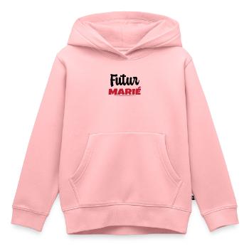 Homme Futur Marié Cadeau Humour EVG - Sweat Premium à capuche enfant bio - rose - Devant - AI Model Kid Female (0cm)