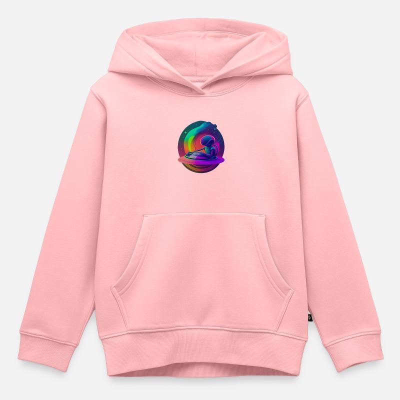 DJ extraterrestre - Sweat Premium à capuche enfant bio - rose