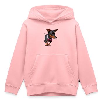 Doberman Chien Doberman Dresseur Doberman Chiot Doberman - Sweat Premium à capuche enfant bio - rose - Devant - AI Model Kid Female (0cm)