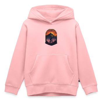 Retro bike in the mountains - Kids Premium Organic Hoodie - rose - Front - AI Model Kid Female (0cm)