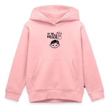 mais le premier lait drôle Baby Quotes - Sweat Premium à capuche enfant bio - rose - Devant - AI Model Kid Female (0cm)