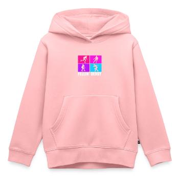 Roller derby - Sweat Premium à capuche enfant bio - rose - Devant - AI Model Kid Female (0cm)