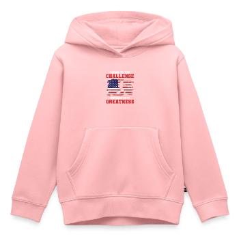 USA Unabhängigkeit Amerikanische Flagge Freiheit - Kinder Premium Organic Hoodie - Rosa - Vorne - AI Model Kid Female (0cm)