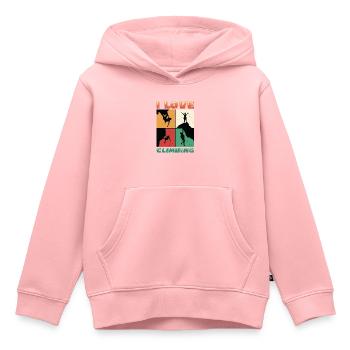 Ich Liebe Klettern, Felsklettern - Kinder Premium Organic Hoodie - Rosa - Vorne - AI Model Kid Female (0cm)