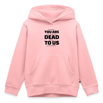 Drôle de dicton pour cadeau d’adieu - Sweat Premium à capuche enfant bio - rose - Devant - AI Model Kid Female (0cm)