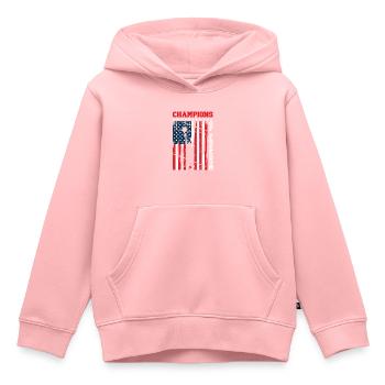USA Unabhängigkeit Amerikanische Flagge Freiheit - Kinder Premium Organic Hoodie - Rosa - Vorne - AI Model Kid Female (0cm)