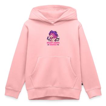 Sugar Skull Pink Ribbon Breast Cancer Awareness - Kids Premium Organic Hoodie - rose - Front - AI Model Kid Female (0cm)