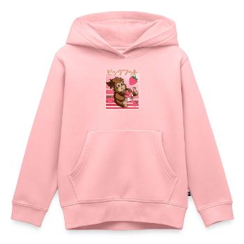 Milkshake aux fraises Bigfoot Kawaii - Sweat Premium à capuche enfant bio - rose - Devant - AI Model Kid Female (0cm)