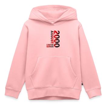 2000 Août Édition Limitée 23e Tenue d’anniversaire - Sweat Premium à capuche enfant bio - rose - Devant - AI Model Kid Female (0cm)