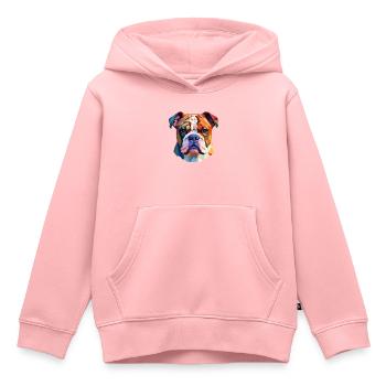 Bulldogge -Bulldogge Mit Niedrigem Polygon - Kinder Premium Organic Hoodie - Rosa - Vorne - AI Model Kid Female (0cm)