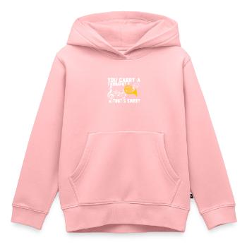 Horn Blechblasinstrument - Kinder Premium Organic Hoodie - Rosa - Vorne - AI Model Kid Female (0cm)