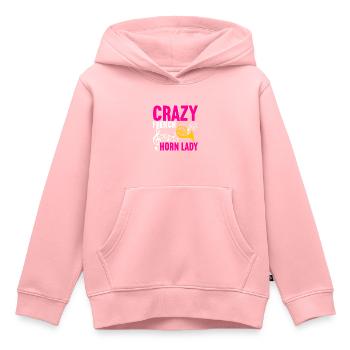 Cuivre à cor - Sweat Premium à capuche enfant bio - rose - Devant - AI Model Kid Female (0cm)