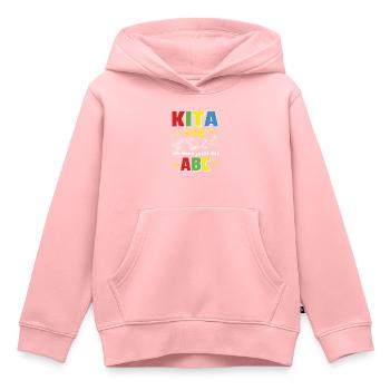 kita ade ich lerne jetzt das abc Einschulung - Kinder Premium Organic Hoodie - Rosa - Vorne - AI Model Kid Female (0cm)