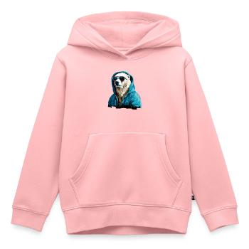 Streetstyle-Bär | Eisbären-Liebhaber - Kinder Premium Organic Hoodie - Rosa - Vorne - AI Model Kid Female (0cm)