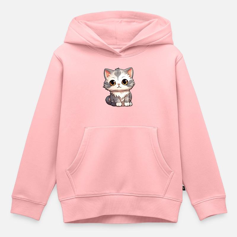 Bébé chat - Sweat Premium à capuche enfant bio - rose