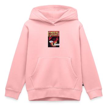 Retro Horror Comic - Déménagez à la campagne - Sweat Premium à capuche enfant bio - rose - Devant - AI Model Kid Female (0cm)