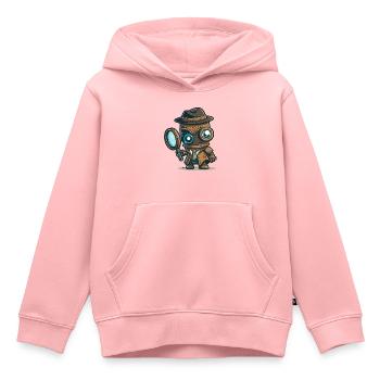 Detektiv-Bot - Kinder Premium Organic Hoodie - Rosa - Vorne - AI Model Kid Female (0cm)