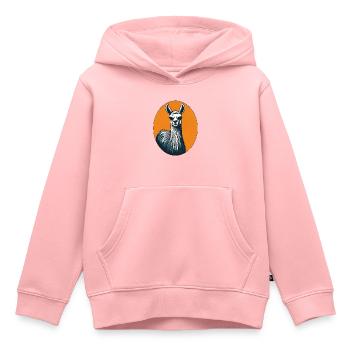 Lama / Tierwelt / spuken / Südamerika / Pelz - Kinder Premium Organic Hoodie - Rosa - Vorne - AI Model Kid Female (0cm)