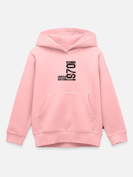 Cadeau Anniversaire Décembre 1970. Decembre 1970. - Sweat Premium à capuche enfant bio - rose