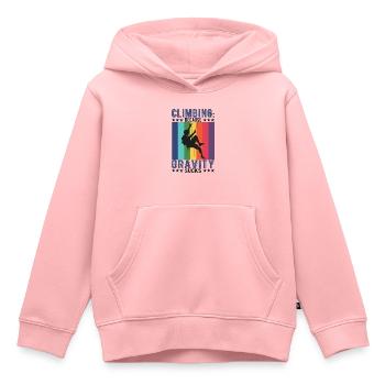 Klettern: Weil die Schwerkraft ist - Kinder Premium Organic Hoodie - Rosa - Vorne - AI Model Kid Female (0cm)